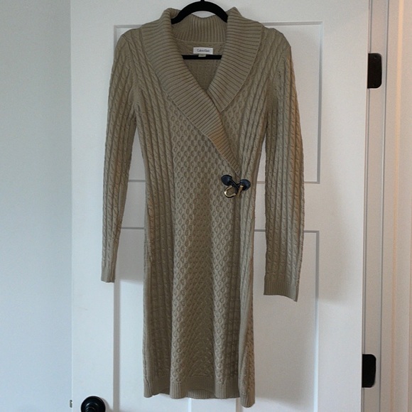 Calvin Klein cable knit sweater dress. - Picture 1 of 5